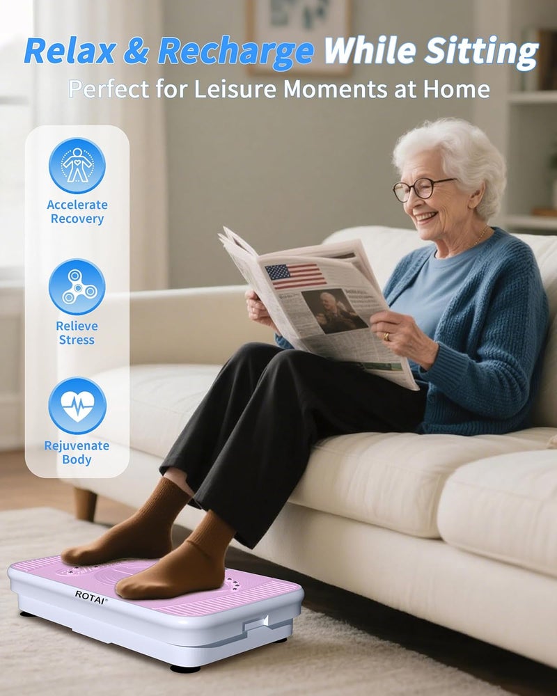 ROTAI Shake Plate Vibration Exercise Machine for Lymphatic Drainage Massager & Weight Loss, 400 lbs Capacity Whole Body Vibrating Plate Workout for Women and Men - Image 3